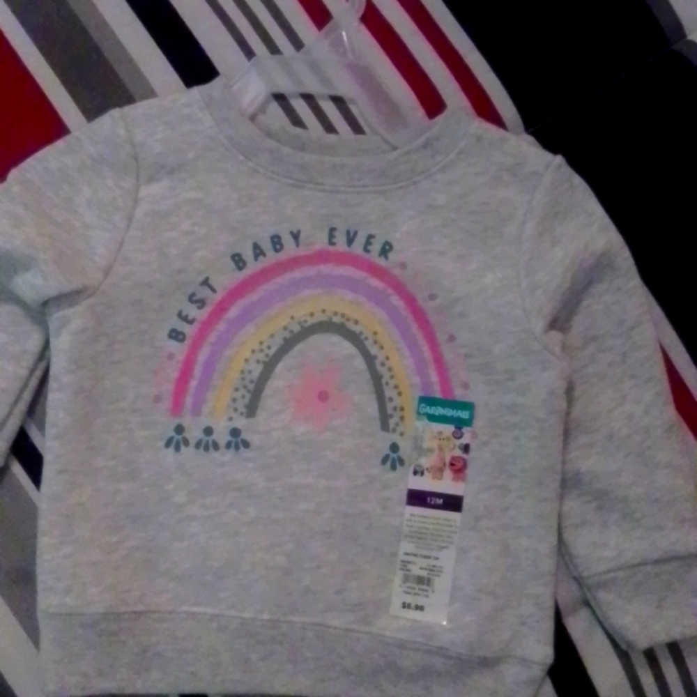 Baby girl size 12 mo best baby ever sweatshirt by Garanimals
